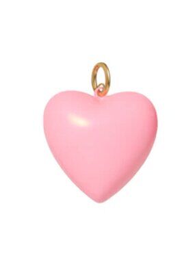 Roxanne Assoulin Pink Heart Charm with Gold Loop